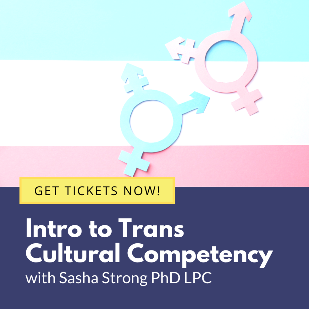 Intro to Trans Cultural Competency Training with Sasha Strong PhD LPC